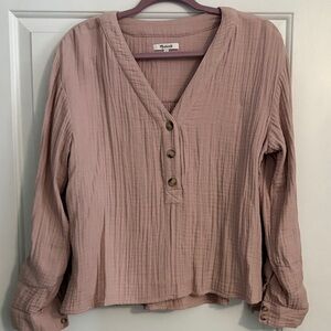 Madewell Mauve Textured Blouse